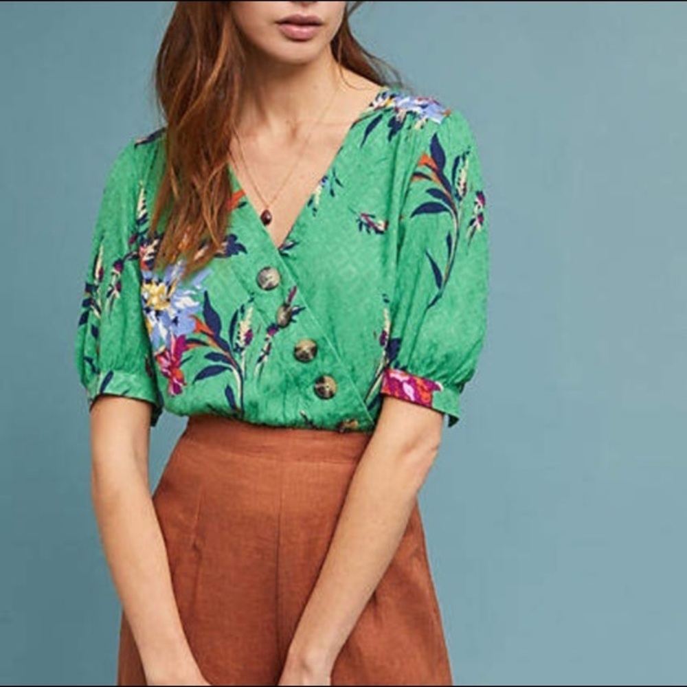 Maeve Floral Cropped Blouse